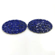 62.00cts Natural Blue LAPIS LAZULI Gemstone Hand Carved Oval Shape 43*31mm Pair For Jewelry