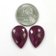 36.25cts Natural Untreated RED RUBY Gemstone Rose Cut Pear Shape 25*17mm*4.5(h) Pair For Jewelry