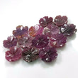 136.20cts Natural MULTI SAPPHIRE Gemstone Hand Carved FLOWER Round 15.5mm*4(h) - 17.5mm*4(h) 13pcs Lot For Jewelry