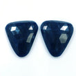 68.50cts Natural Untreated BLUE SAPPHIRE Gemstone Uneven Shape Rose Cut 27*24mm Pair For Earring