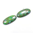 64.10cts GREEN Copper TURQUOISE Gemstone Oval Shape Cabochon 35*20mm - 36.5*20mm 2pcs For Jewelry