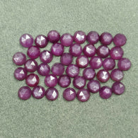 Raspberry SAPPHIRE Gemstone Rose Cut : 48.05cts Natural Untreated Sheen Pink Sapphire Round Shape 6mm 41pcs (With Video)
