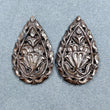 46.00cts Natural Untreated Golden Brown CHOCOLATE SAPPHIRE Gemstone Pear Shape Hand Carved 35*22mm Pair For Jewelry