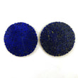 71.00cts Natural Untreated LAPIS LAZULI Gemstone Hand Carved Round Shape 40mm Pair For Earring