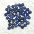 17.65cts प्राकृतिक अनुपचारित नीला नीलम गोल आकार काबोचोन 4mm 48pcs लॉट आभूषण के लिए