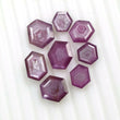 Raspberry Sheen PINK SAPPHIRE Gemstone Normal Cut : 26.90cts Natural Untreated Sapphire Hexagon Shape 8mm - 13*10mm 8pcs (With Video)
