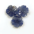 15.00cts Natural BLUE SAPPHIRE Gemstone Hand Carved FLOWER Round 14mm 3pcs Lot For Jewelry