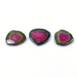 33.50cts Natural Untreated Watermelon TOURMALINE Gemstone Uneven Flat Slices 22mm - 21*19mm 3pcs Set For Jewelry