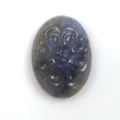 BLUE LABRADORITE Gemstone Carving : 19.85cts Natural Untreated Labradorite Hand Carved Both Side Oval Shape 22.5*16mm (With Video)