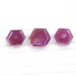 Raspberry SAPPHIRE Gemstone Normal Cut : 21.15cts Natural Untreated Sheen Pink Sapphire Hexagon Shape 14*11mm - 16*13mm 3pcs (With Video)