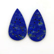 24.50cts Natural Untreated Blue LAPIS LAZULI Gemstone Hand Carved Pear Shape 34*20mm Pair For Earring
