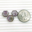 Raspberry SAPPHIRE Gemstone Normal Cut : 17.80cts Natural Untreated Sheen PINK Sapphire Hexagon Shape 13*11mm - 14*12mm 3pcs (With Video)