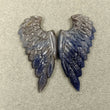 45.50cts Natural Untreated MULTI SAPPHIRE Gemstone Hand Carved Angel Wings 38*18mm Pair For Jewelry