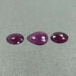 20.00cts प्राकृतिक अनुपचारित बैंगनी गुलाबी नीलम रत्न अंडाकार और नाशपाती आकार गुलाब कट 16*12mm - 20*15mm 3 पीस सेट आभूषण के लिए