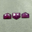 Raspberry SAPPHIRE Gemstone Step Cut : 13.65cts Natural Untreated Purple Pink Sheen Sapphire Uneven 10*12mm - 12.5*11mm 3pcs (With Video)