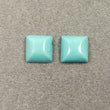 8.01cts Natural BLUE Kingman Arizona TURQUOISE Gemstone Square Shape Cabochon 10mm*5(h) Pair For Jewelry