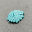 20.70cts Natural Untreated Blue Kingman TURQUOISE Gemstone Hand Carved INDIAN HEAD 29*24mm For Jewelry