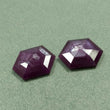 Raspberry SAPPHIRE Gemstone Normal Cut : 30.85cts Natural Untreated Sheen Purple Pink Sapphire Hexagon Shape 21*17mm Pair (With Video)