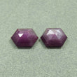 Raspberry Sheen SAPPHIRE Gemstone Normal Cut : 18.50cts Natural Untreated Pink Sapphire Hexagon Shape 15*11mm Pair (With Video)