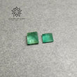 2.02cts Natural Untreated GREEN COLOMBIAN EMERALD Gemstone Normal Cut Baguette Shape 5.4*4.8mm - 5.6mm 2pcs For Jewelry