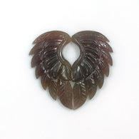 20.50cts Natural MULTI SAPPHIRE Gemstone Hand Carved Angel Wings 26*14mm Pair