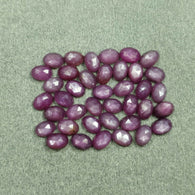 Raspberry SAPPHIRE Gemstone Rose Cut : 30.00cts Natural Untreated Sheen Pink Sapphire Oval Shape 6*4mm 39pcs (With Video)