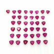 Pinkish Red RUBY Gemstone Normal Cut : 8.05cts Natural Glass Filled Ruby Trillion Shape 3.5mm 38pcs