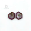 Raspberry Sheen SAPPHIRE Gemstone Normal Cut : 10.50cts Natural Untreated Purple Pink Sapphire Hexagon Shape 14*12mm Pair (With Video)